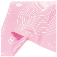 Профессиональный Силиконовый Коврик Для Выпечки и Раскатки Теста, с Разметкой, Светло- Розовый, 70х70 см Libra Plast