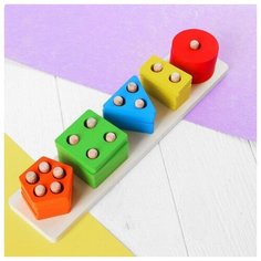 D0195 Щепочка Логическая пирамидка Геометрик, 5 фигур