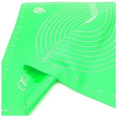 Профессиональный Силиконовый Коврик Для Выпечки и Раскатки Теста, с Разметкой, Светло- Зеленый, 70х70 см Libra Plast