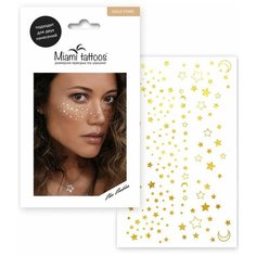 Miami tattoos Переводные тату-веснушки Gold Stars золотистый