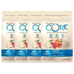 Сухой корм для кошек Wellness беззерновой, с лососем, с тунцом 4 шт. х 300 г