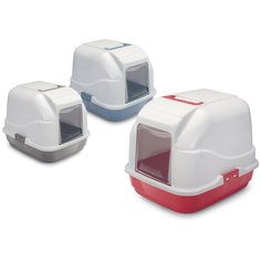 IMAC туалет д/кошек закрытый MY CAT, пепельно-синий, 50х40х40см