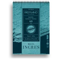 Альбом для пастели Fabriano Ingres Limited Edition 90г/м2 21*29.7см синяя бумага 60л спираль по короткой стороне