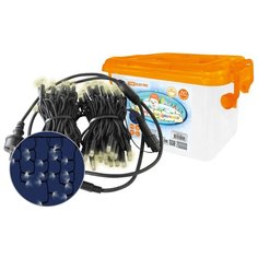 Гирлянда светодиодная "Бахрома" 2х1м, 152LED, 2700К, черный шнур, посл. подкл, IP65, 250 В, TDM Electric (SQ0361-0064)