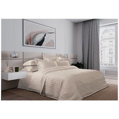 Постельное белье «Крем- брюле», Страйп- сатин (Евро 200х200 (4 нав) Текс Дизайн