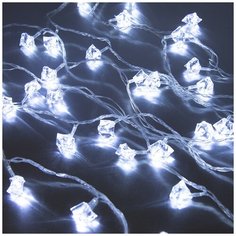 Гирлянда светодиодная FUNRAY "Льдинки", SE- ICE-440W, от сети 220В, длина 4м, 40LED, холодный белый, прозрачный шнур