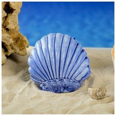 Декорация для аквариума Керамика ручной работы "Ракушка №129", синяя