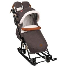 Санки- коляска Nika Ника детям 7-8К НД7-8К/2 в елочку коричневый