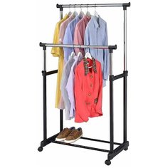 Вешалка напольная Skiico металлическая 140х60 см / Вешалка для одежды напольная и на колесиках