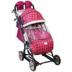 Санки-коляска Nika Ника Детям 8-3 НД8-3, вишневый в клетку