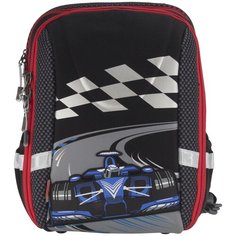 Рюкзак детский Seventeen Гонки, с эргономической спинкой, SKGB- UTB-486E, черный, мультиколор, 37 x 29 x 17 см