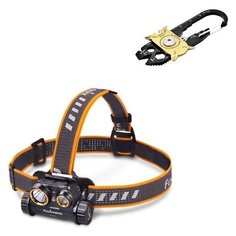 Налобный фонарь Fenix HM65R + Мультикарабин (аккумулятор 3500 мАч, USB зарядка, 1400люмен)