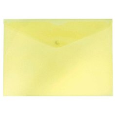 Конверт на кнопке Бюрократ - PK803TYEL A4 пластик 0.15мм желтый