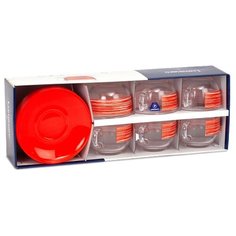 Чайный сервиз Luminarc Brush Mania, 6 персон, 12 предм., red