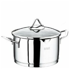 Кастрюля с носиком OMS 2039-24, 5,9 л (24 х 14 см), (крышка из стекла с функцией дуршлага) O.M.S.