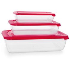 Контейнер пищевой, Контейнер для транспортировки готовой еды Полимербыт, 0,45+0,9+1,9л, 3 шт
