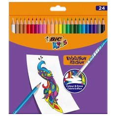 BIC Kids Evolution Illusion Цветные карандаши, 24 цвета