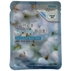 Маска для лица 3W CLINIC осветляющая с растительными экстрактами - Fresh White Mask Sheet, 23 мл