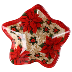 Доляна Салатник Звезда 4811658 13.3 см бежевый/красный
