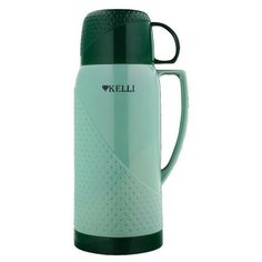 Термос KELLI KL-0969 Зелёный со стеклянной колбой 1,8л
