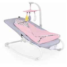 Шезлонг для новрожденных с функцией качения Nuovita Mellare M1 Grigio rosa cir/Серо- розовый круг