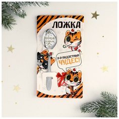 Ложка на открытке "Р- р- радостных чудес!", 3 х 14 см 6779586 Сима ленд