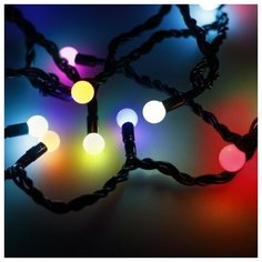 Светодиодная гирлянда ARD- BALL- CLASSIC- D13-5000- BLACK-50LED RGB (230V, 3.5W) (Ardecoled, IP65)