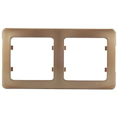Рамка HEGEL Master Р402-07 двухместная горизонтальная золото