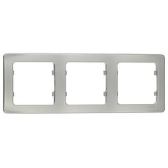 Рамка HEGEL Master Р403-06 трехместная горизонтальная серебро