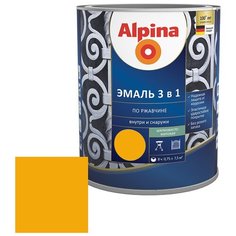 Эмаль по ржавчине Alpina желтая RAL 1021 3в1 0,75 л