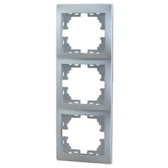 Рамка Lezard MIRA 701-1000-153 трехместная вертикальная металл серый