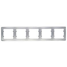 Рамка HEGEL Master Р405-06 пятиместная горизонтальная серебро