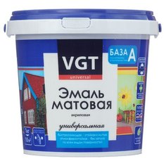 Эмаль акриловая матовая супербелая основа А VGT 1,5 кг