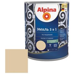 Эмаль по ржавчине Alpina слоновая кость RAL 1015 3в1 0,75 л