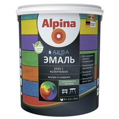 Эмаль акриловая Alpina Аква Эмаль шелковисто-матовая База 1/2,5 л