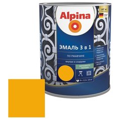 Эмаль по ржавчине Alpina желтая RAL 1021 3в1 2,5 л