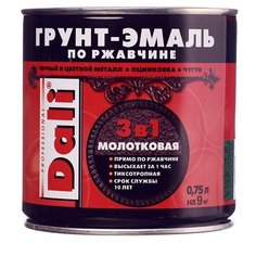 Грунт-эмаль по ржавчине Dali молотковая зеленая 3в1 0,75 л
