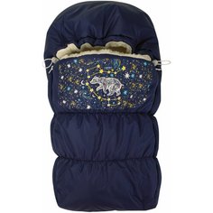 Меховой конверт для новорожденного Babyglory "Галактика" (синий)