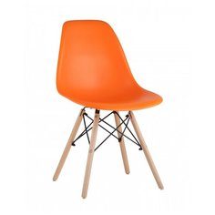 Стул STOOL GROUP SIMPLE DSW оранжевый, литой полипропилен, стальной каркас, натуральный массив бука