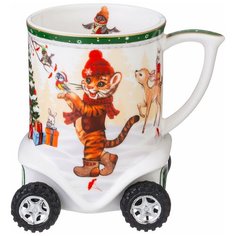 Кружка на колесиках елка 350 мл зеленая Lefard (85-1767)