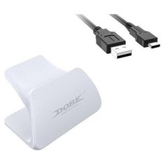 Cтенд (подставка) DOBE для Sony DualSense TP5-0537B (белый) + кабель USB Type-C