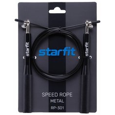 Скакалка RP-301 скоростная с металлическими ручками, черный Starfit