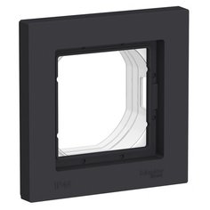 Рамка Schneider Electric AtlasDesign Aqua ATN441001 одноместная универсальная карбон IP44