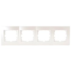 Рамка Lezard KARINA 707-3000-149 четырехместная горизонтальная жемчужно-белый