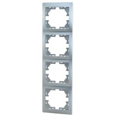 Рамка Lezard MIRA 701-1000-154 четырехместная вертикальная металл серый