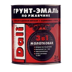 Грунт-эмаль по ржавчине Dali молотковая зеленая 3в1 2 л