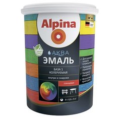 Эмаль акриловая Alpina Аква Эмаль глянцевая база 1/0,9 л