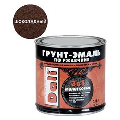 Грунт-эмаль по ржавчине Dali молотковая шоколадная 3в1 0,75 л