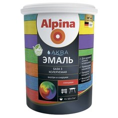 Эмаль акриловая Alpina Аква Эмаль глянцевая база 3/0,9 л