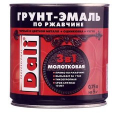 Грунт-эмаль по ржавчине Dali молотковая серебристая 3в1 0,75 л